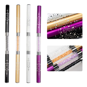 Ensemble de pinceaux à ongles en acrylique double face avec logo personnalisé, poils ovales en nylon, outils de manucure professionnels - Product Image 2