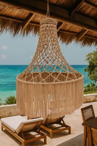 Décoration murale de luxe en <span class=keywords><strong>macramé</strong></span> tressé à plusieurs niveaux, style Art Déco, avec pompons, pour intérieurs à plafonds hauts – Idéal comme cadeau de pendaison de crémaillère - Product Image 2
