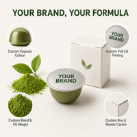 Capsules de Matcha Bio Premium, Capsules de Thé Vert Matcha Bio Sans Sucre Ajouté, Poudre de Matcha en Dosettes, Complément Alimentaire Naturel à Base de Thé