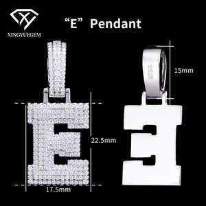 Custom New Design Brilliant <b>Moissanite</b> Diamond <b>Pendant</b> Silver 925 <b>Charms</b> Iced Out VVS <b>Moissanite</b> Initial Letter <b>Pendant</b> - Product Image 6