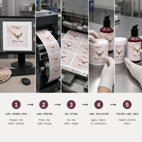 Étiquettes autocollantes imprimées en vinyle imperméable personnalisées pour les flacons, les pots et les contenants de lotion cosmétiques - Autocollants durables
