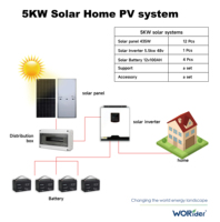 5kW Netzunabhängiges Solarenergiespeichersystem mit Monokristallinen Panelen und Hybrid-Speicherbatterie