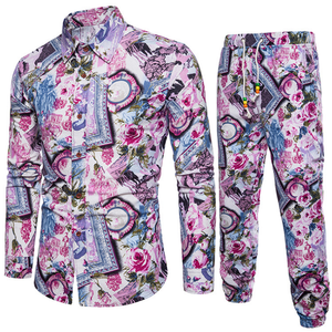 <span class=keywords><strong>Chemise</strong></span> demi-manche pour hommes, 100% coton, impression numérique, coupe Slim, tissu respirant et confortable, motifs floraux - Product Image 2
