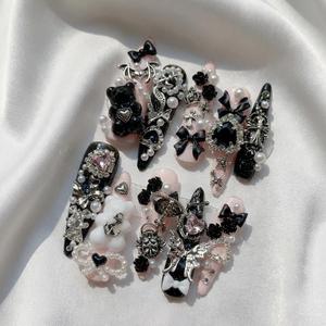 <span class=keywords><strong>Uñas</strong></span> Postizas Acrílicas Extra Largas Stiletto con Diseño 3D para Gala, <span class=keywords><strong>Uñas</strong></span> Artificiales Hechas a Mano, Venta al Por Mayor de Lujo - Product Image 2