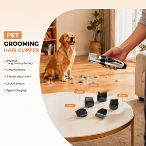 Máquina <span class=keywords><strong>Profesional</strong></span> <span class=keywords><strong>de</strong></span> Peluquería Canina Eléctrica Recargable por USB <span class=keywords><strong>de</strong></span> Bajo Ruido con Cuchilla <span class=keywords><strong>de</strong></span> Cerámica, Cortadora <span class=keywords><strong>de</strong></span> <span class=keywords><strong>Pelo</strong></span> Inalámbrica <span class=keywords><strong>para</strong></span> Mascotas - Product Image 2
