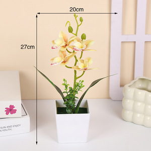 Orchidées Phalaenopsis artificielles en pot Yiwu Datuo Florist, 20x27cm, décor réalistique pour la maison et la décoration des chambres d'hôtes - Product Image 2