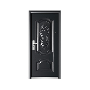 Porte de sécurité en métal noir, design anti-effraction à panneau plat, pour usage résidentiel et commercial - Product Image 5