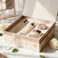 Boîte de rangement rigide magnétique haut de gamme avec insert doublé de velours pour coffrets cadeaux de soins de la peau de luxe, emballage cosmétique personnalisé de marque