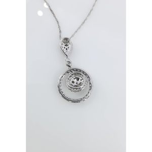 Collier pendentif Lavalier cercle de diamants Jewelspaark 1,27 carat taille brillant couleur G plaqué rhodium argent sterling 925 pour femme - Product Image 4