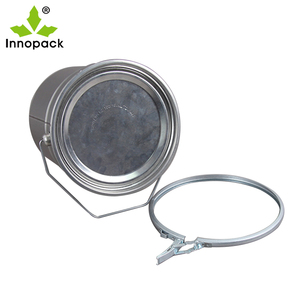 Seau à peinture rond en étain de 16 L avec couvercle et poignée, couleur personnalisée - Product Image 1