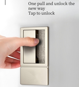 Serratura Magnetica Piatta Minimalista Nera da Incasso per Camere da Letto, Maniglia Silenziosa per Porte Interne in Legno - Product Image 4