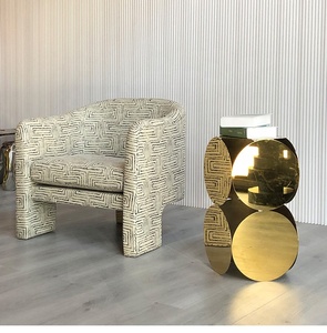 Mesa lateral de lujo para sala de estar, mesas de centro de acero inoxidable con color dorado, nuevo diseño - Product Image 2