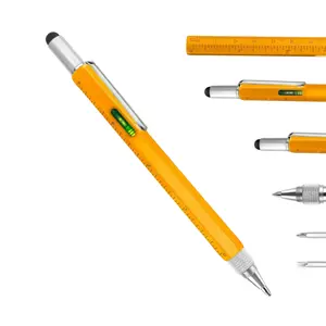 Pena Multi alat logam kustom, pena Stylus 6 dalam 1 dengan obeng, pena multialat, hadiah Hari Valentine untuk suami pacar laki-laki