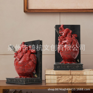 Creative Heart With Arrow Bookend Synthetic Resin <b>Decor</b> For Home Office Valentine'S Day Gift - Product Image 2