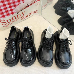 2025, mocasines de suela gruesa para mujer, nuevos zapatos planos de cuero genuino para otoño e invierno, zapatos individuales de estilo universitario, cuero pequeño que combina con todo - Product Image 3