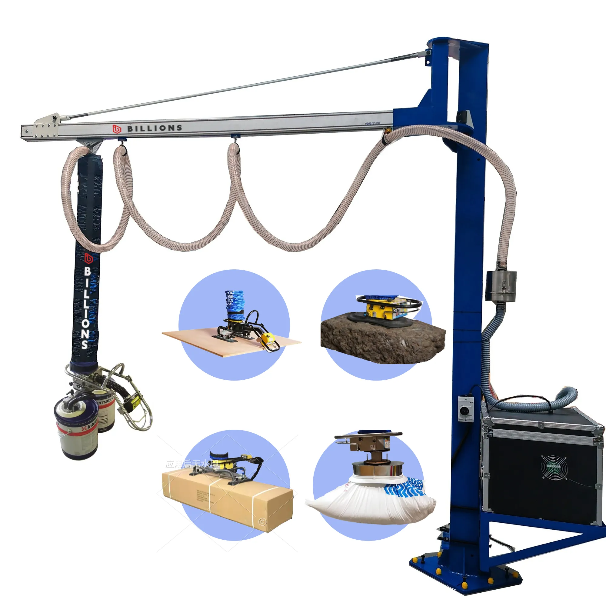 High efficient quick vacuum lifter for lifting carton box bag steel sheet with arm and column