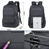 Sac à dos pour ordinateur portable unisexe, grande capacité, en polyester, avec fermeture éclair USB, imperméable, antivol, nouvelle mode 2025, pour les voyages d'affaires