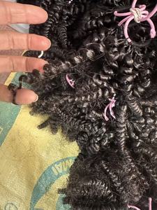 Extensiones <span class=keywords><strong>de</strong></span> Cabello Remy Natural Negro Jinhan, Teñidas, Estilo Indio para <span class=keywords><strong>Mujer</strong></span>, Doble Trama a Máquina, 100g, 18 Pulgadas, Estilo Rizado, Se Pueden Permanecer al Vapor - Product Image 4