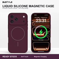 Coque de protection anti-traces de doigts pour objectif d'iPhone 16 17 18, étui magnétique personnalisé en silicone liquide avec doublure en microfibre
