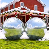 Sphère de miroir décorative géante, boule de miroir gonflable en PVC argentée sur mesure, grande taille