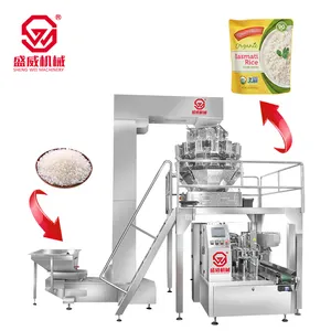 Shengwei Custom Automatic Rotary Doypack Premade Stand Up Pouch Bag 1Kg Bag And Ready 5 Kg Meal Rice Packing Machine