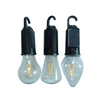Lampu Camping LED Solar Vintage 2W Efisien, Pengisian Cepat Tipe-C, 800mAh, Tahan Air IP44, Lentera Retro untuk Suasana Luar Ruangan