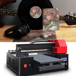 Mesin cetak kayu lilin A3 + printer untuk mencetak mug flatbed uv printer untuk dijual mini uv flatbed printer