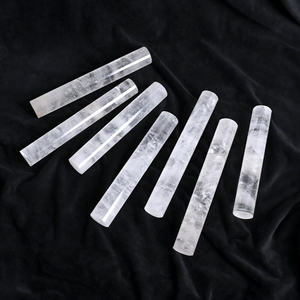 Vente en gros de sculptures de cristaux naturels de guérison, pierres précieuses polies, cristaux de quartz clair en forme de cylindre, baguette de cristal pour la décoration - Product Image 3