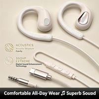 Écouteurs à clip non intra-auriculaires à oreille libre avec micro intégré, filaires 3,5 mm et Type-C pour usage quotidien