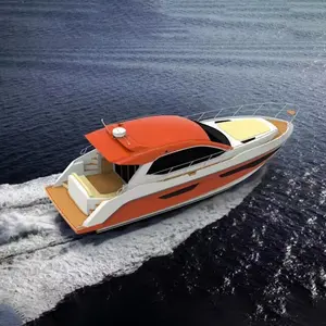 China High Quality Luxury 38ft Fiberglass Business Yacht Leisure Ships for Blue Ocean
