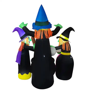 Decorazione Gonfiabile di Halloween con <span class=keywords><strong>3</strong></span> <span class=keywords><strong>Streghe</strong></span> di 1,8 Metri con Luci LED, Spaventosa per Esterni e Feste, Certificazione IP44, 110-240V - Product Image 3