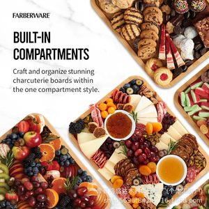 Plateau à fromage en bambou avec couvercle, 12x16 pouces, plateau de service pour charcuterie, en-cas, fruits et charcuterie - Product Image 3