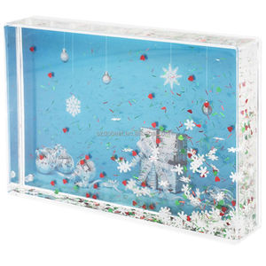 Cadre <span class=keywords><strong>photo</strong></span> acrylique liquide personnalisé avec paillettes vertes trèfle à quatre feuilles, flocon de <span class=keywords><strong>neige</strong></span> et sapin de Noël, cadeau de Noël en gros 4 x 6 pouces - Product Image 6