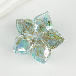 Plastic <b>Sweet</b> Unisex 8cm Transparent <b>Flower</b> Hair Claw Clips New Trending Daily Summer Accessories - Product Image 6