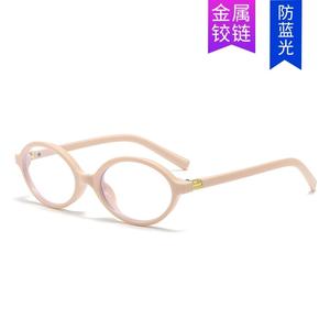 Zhang Yuanying Mismo estilo retro coreano Mujer <span class=keywords><strong>Nerd</strong></span> Oval Todo-fósforo Marco liso Espejo plano Anti Gafas de luz azul - Product Image 3