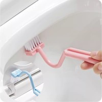 Brosse de toilette longue avec manche en forme de V pour un nettoyage en profondeur des zones difficiles d'accès. Brosse de nettoyage multifonctionnelle en forme de S.