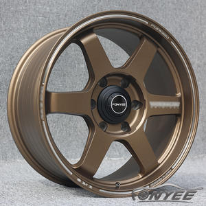 Fonyee للأشعة TE37 على الطرق الوعرة 4x4 الذهب 6 تكلم ثقوب العروة Huecos ماج الألومنيوم عجلات سيارة ركاب السيارات Rines جنوط لنيسان - Product Image 2