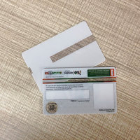 Carte d'identité professionnelle en plastique PVC blanc vierge CR80 avec fenêtre transparente