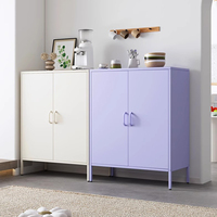Buffet moderne à 2 portes en acier Armoire de rangement en métal peu encombrant pour la cuisine Salon Utilisation pour les hôtels Gymnases
