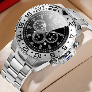 Customized Logo Fashion Business Luxury Antique Stainless Steel Waterproof Auto Date Chronograph Quartz <strong>Watch</strong> 48mm Unisex - Product Image 5