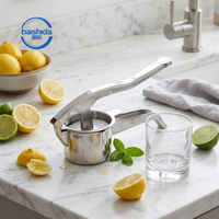 Presse-agrumes manuel en acier inoxydable argenté pour citrons et agrumes, écologique et personnalisable, pour fruits et légumes