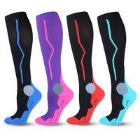Chaussettes de compression tricotées à compression de niveau 2 pour mollets, 200N, pour la course et le fitness, montantes, en nylon, anti-frottement, motif uni, ODM