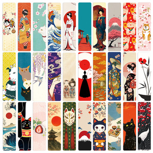 30PCS Japan Culture Bookmark <b>Vinyl</b> Sticker Set Waterproof Cartoon Decorative Bookmarks - Product Image 1