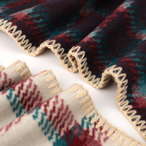 Bufandas con Capucha al por Mayor, Bufandas de Tartán de Lana con Puntada de Manta Tejida Jacquard a la Moda - Product Image 2