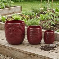 Pot Bunga Keramik Luar Ruangan, Pot Tanaman Besar Bulat untuk Taman, Patio, Balkon, Tanaman Hias Rumah, Grosir