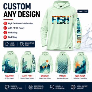 Sudadera de Pesca Personalizada con Protección Solar UPF 50+ para Hombre, de Secado Rápido, Manga Larga, con Capucha, Protección <span class=keywords><strong>UV</strong></span> - Product Image 2