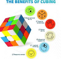 Cube Magique Éducatif Promotionnel Personnalisé 3x3x3, Casse-tête en Plastique ABS Lumineux Sans Autocollants, Puzzle de Vitesse Unisexe