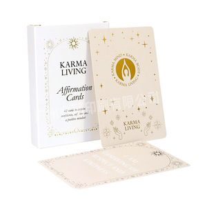 Cartes de méditation Jin Li, pleine conscience, motivation, feuille d'or, soulagement du stress, version anglaise, cartes à jouer personnalisées - Product Image 1