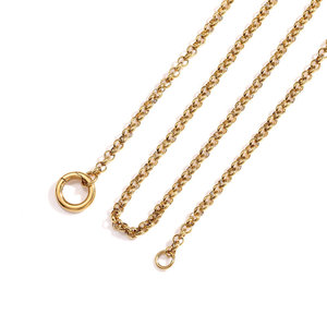 Round Carabiner Lock Necklace | 18K PVD Gold Plated Stainless Steel <b>Chain</b> for DIY Jewelry Making | Waterproof, Hypoallergenic - Product Image 3