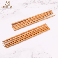 Aiguilles à crochet en bambou et métal Meikeiko en gros pour la confection de perruques, la ventilation des dentelles frontales et les fermetures, avec manche en bois